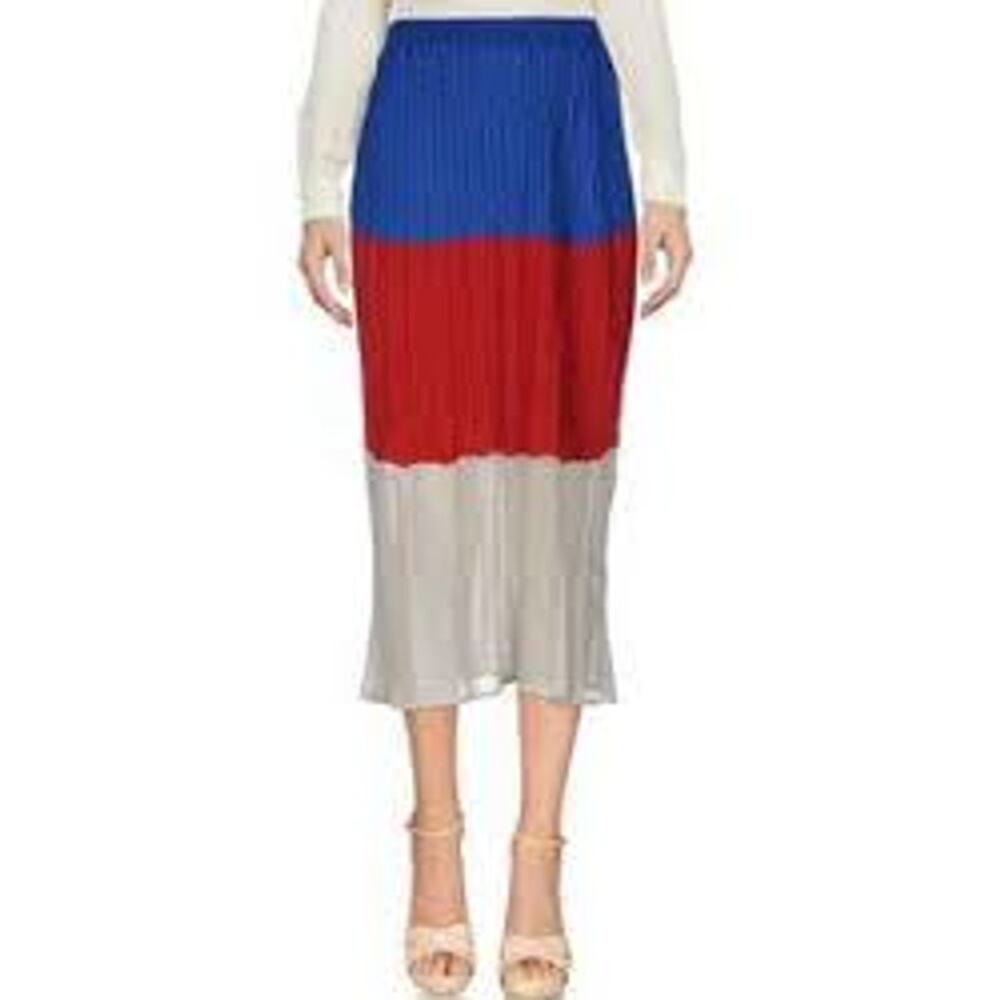Chiara Bertani Pleated Maxi Skirt Women's Large Multicolor Elastic Waist